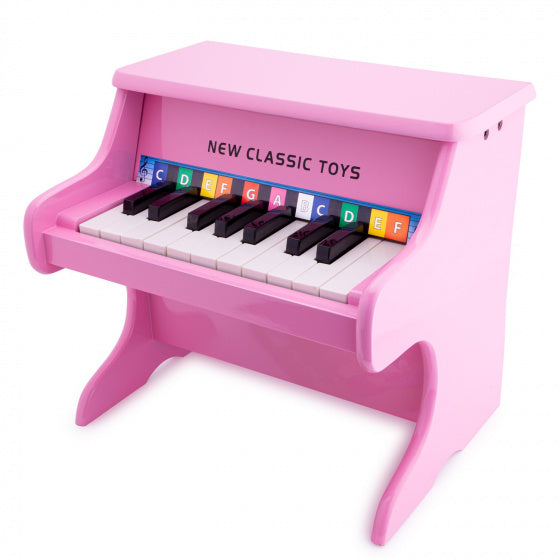 piano 18 toetsen junior 32,5 cm hout roze