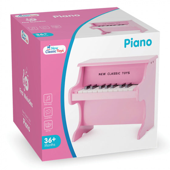 piano 18 toetsen junior 32,5 cm hout roze