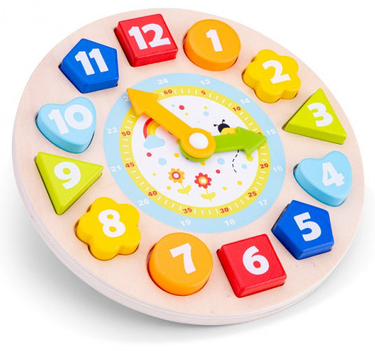 puzzelklok Educational 22 x 22 cm hout 4-delig