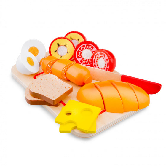 Snijset ontbijt met snijplank New Classic Toys - 24x16x6 cm - Speelgoedvoedsel New Classic Toys