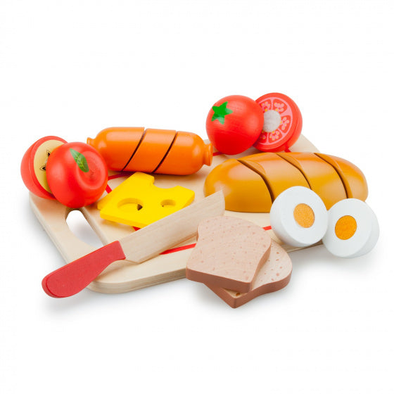 Snijset ontbijt met snijplank New Classic Toys - 24x16x6 cm - Speelgoedvoedsel New Classic Toys