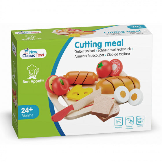 Snijset ontbijt met snijplank New Classic Toys - 24x16x6 cm - Speelgoedvoedsel New Classic Toys