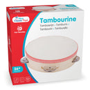 tamboerijn met vel en 4 schellen 15 cm hout