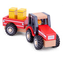 tractor Little Driver 24 cm hout rood 4-delig