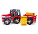 tractor Little Driver 24 cm hout rood 4-delig