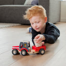 tractor Little Driver 24 cm hout rood 4-delig