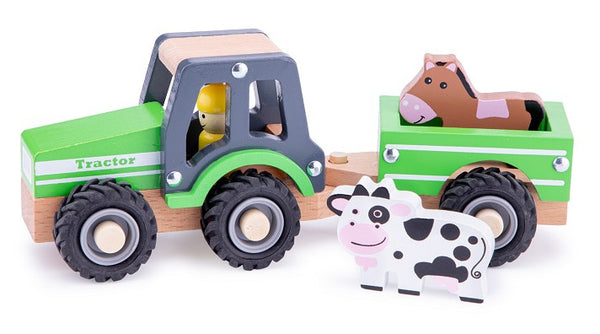 tractor junior 24 cm hout groen 5-delig