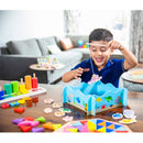 visspel junior 24 x 24 cm hout blauw 13-delig