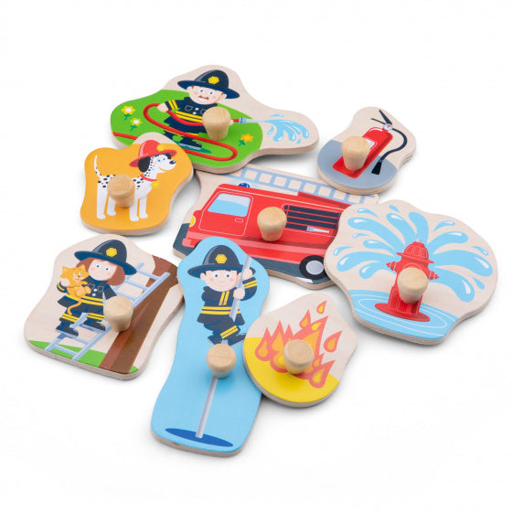 vormenpuzzel brandweer junior hout 9-delig