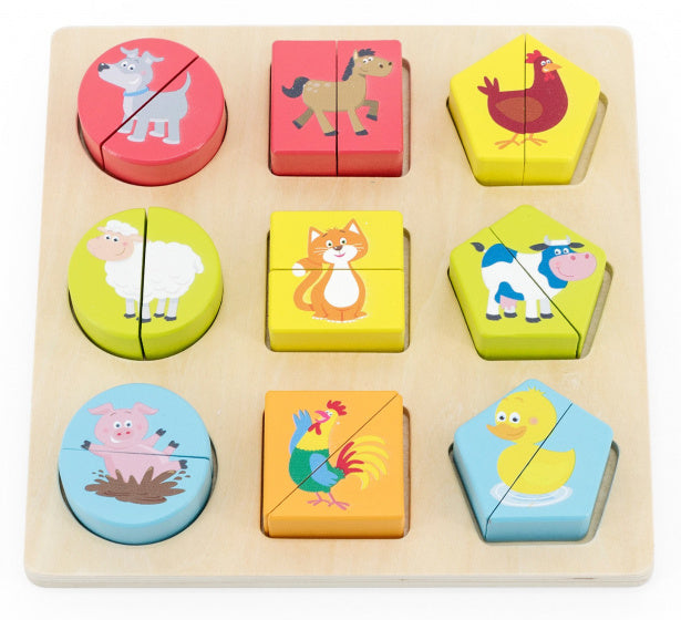 vormenpuzzel dieren junior hout 19-delig