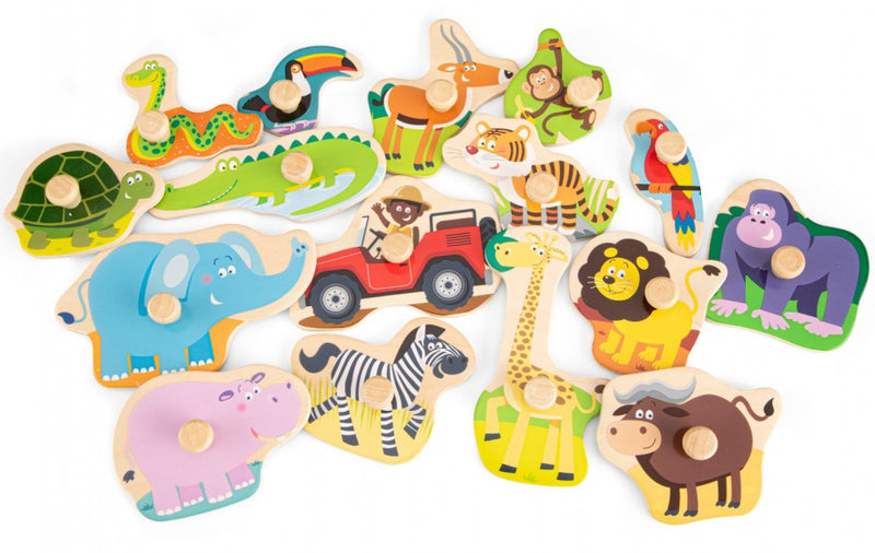 vormenpuzzel safari junior hout 17-delig