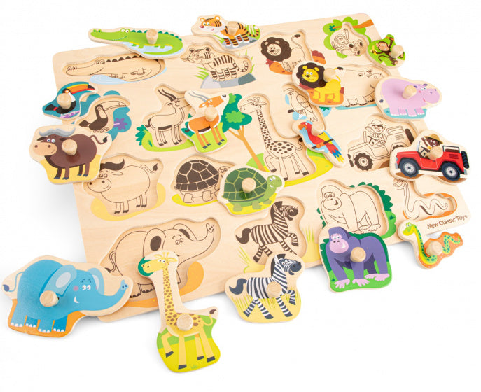 vormenpuzzel safari junior hout 17-delig