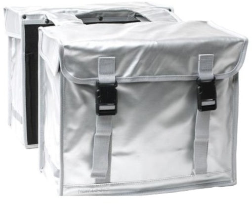 Dubbele fietstas New Looxs Bisonyl 46 liter 39 x 18 x 33 cm (x2) - zilver