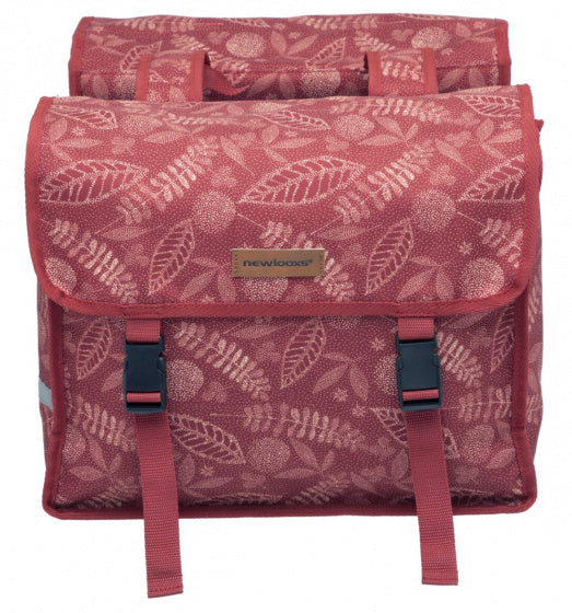 Dubbele fietstas New Looxs Fiori Double Forest 30 liter 37 x 12,5 x 33 cm (2x) - red