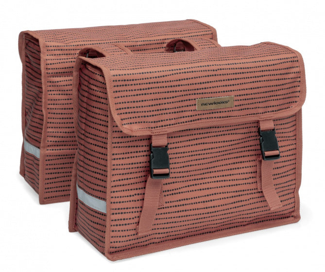 Dubbele fietstas New Looxs Fiori Double 30 liter 37 x 33 x 12,5 cm (x2) - nomi red