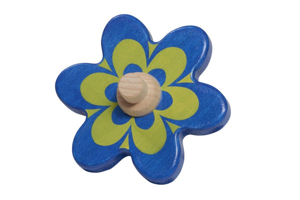 blauw-gele bloem 10 cm hout