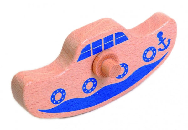 blauw bootje 14 cm hout