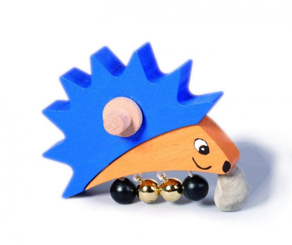 blauw egeltje 10 cm hout