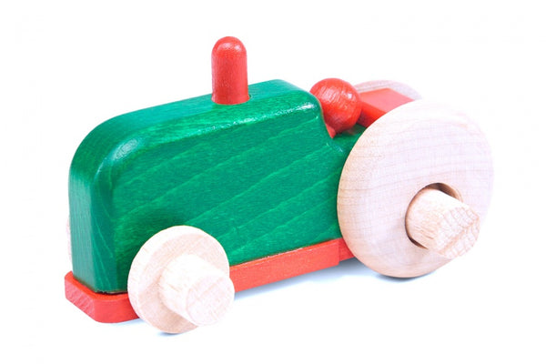 groene tractor 9,5 cm hout