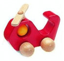 helikopter 15 cm rood hout