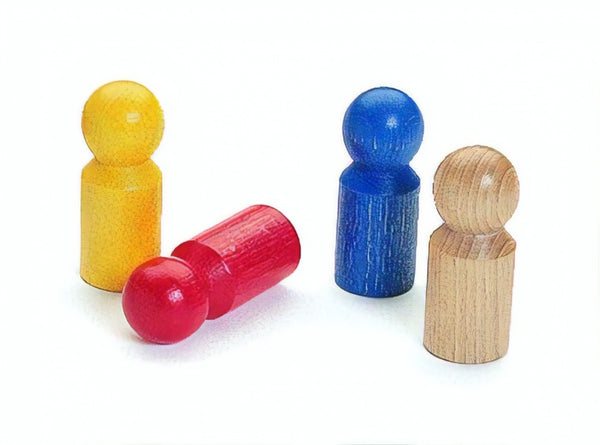 mannetjes 7 cm hout multicolor 6 stuks