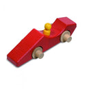 racewagen 14 cm hout rood