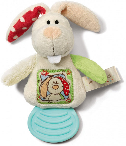 bijtring Rabbit junior 26 x 20 x 11 cm pluche wit