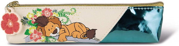 etui Wild Friends junior 19,5 x 5 cm kunstleer beige