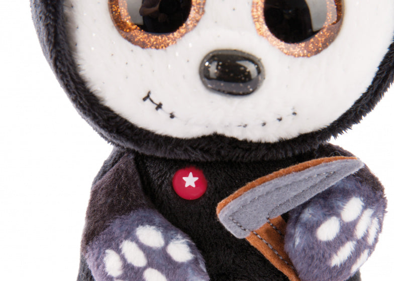 griezelknuffel Glubschis Sanito junior 15 cm zwart/wit