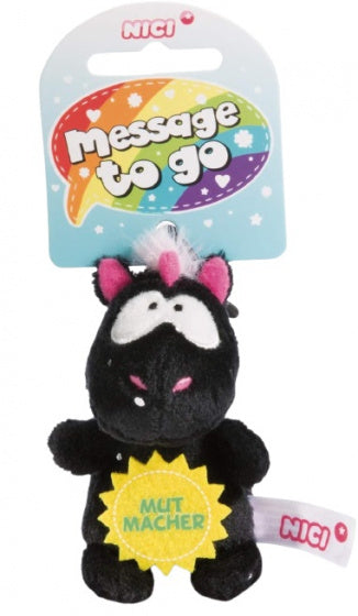 knuffelhanger Aanmoediging junior 8 cm polyester zwart