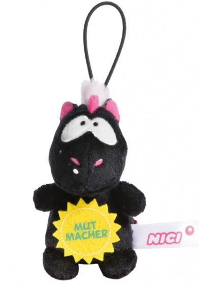 knuffelhanger Aanmoediging junior 8 cm polyester zwart