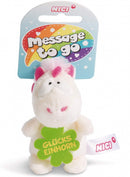 knuffelhanger Eenhoorn Geluk junior 8 cm polyester wit