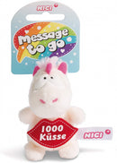 knuffelhanger Kusje junior 8 cm polyester wit