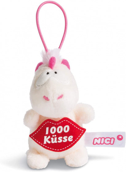 knuffelhanger Kusje junior 8 cm polyester wit
