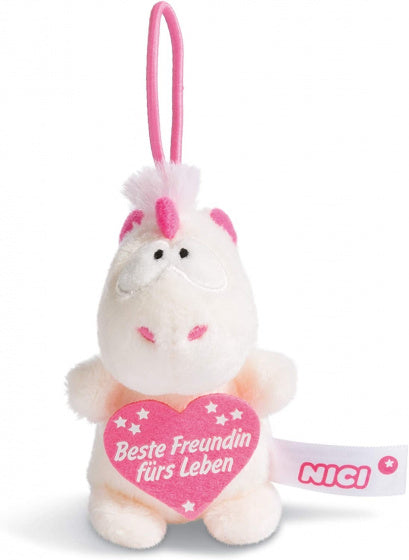 knuffelhanger Vriendin junior 8 cm polyester wit