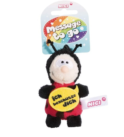 knuffelhanger Bescherm junior 9,5 cm polyester rood