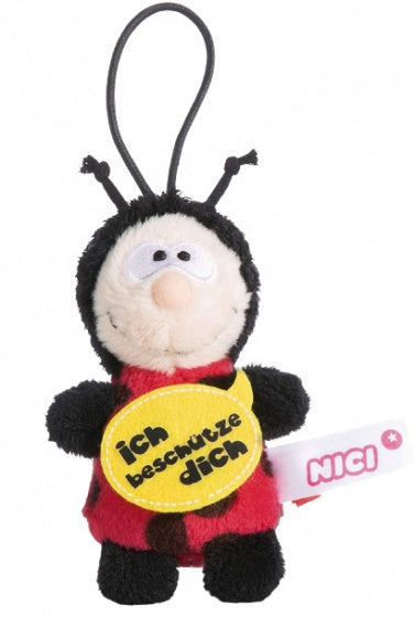 knuffelhanger Bescherm junior 9,5 cm polyester rood