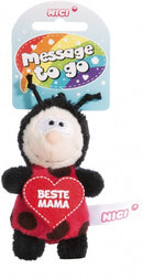 knuffelhanger Beste Mama junior 9,5 cm polyester rood
