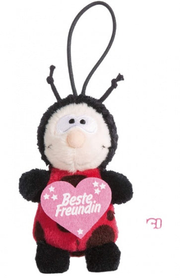 knuffelhanger Beste vriendin junior 9,5 cm polyester rood