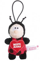 knuffelhanger Beste Mama junior 9,5 cm polyester rood