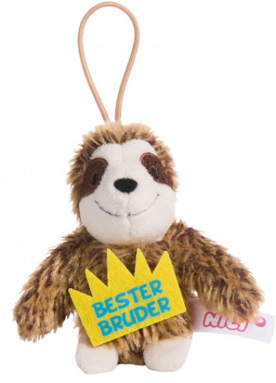 knuffelhanger Luiaard broer junior 10 cm polyester bruin