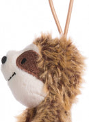 knuffelhanger Luiaard junior 10 cm polyester bruin/rood