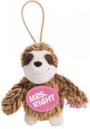 knuffelhanger luiaard Mrs. junior 10 cm polyester bruin