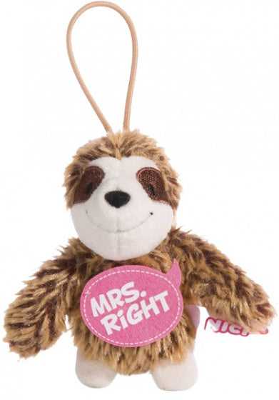 knuffelhanger luiaard Mrs. junior 10 cm polyester bruin