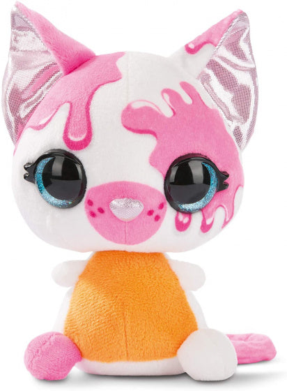 knuffelkat junior 16 cm pluche roze/oranje