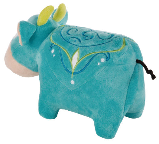 knuffel Koe junior 25 x 16 x 20 cm pluche/polyester blauw