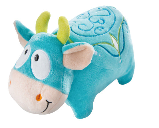 knuffel Koe junior 25 x 16 x 20 cm pluche/polyester blauw
