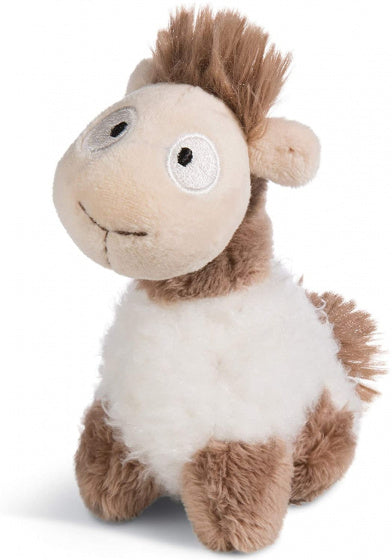 knuffel Lama Baby junior 12 cm polyester bruin