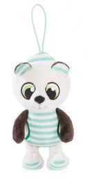 knuffel met hanger panda Pandalino 14 cm pluche zwart
