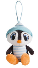 knuffel met hanger penguïn Koosy 14 cm pluche zwart